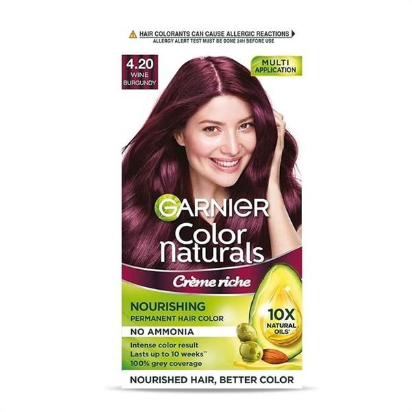 Garnier Color Naturals Creme hair color, Shade 4.20 Wine Burgundy, 70ml+ 60g